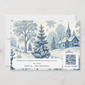 Blue Tolie QR Code Feestelijke Kerstkaart Kaart (Achterkant)