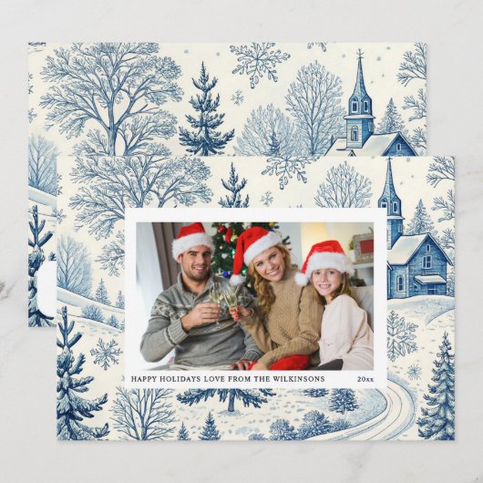 Blue Tolie QR Code Feestelijke Kerstkaart Kaart (Voorkant / Achterkant)