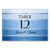 Blue Ton sur Ton Striped Table Kaart (Voorkant)