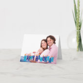 Blue Tonal Hanukkah Candle Lights Feestdagen Kaart (Voorkant)