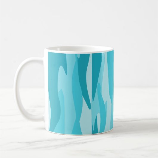 Blue Tone Abstract Camouflage Sierkussen Koffiemok (Links)