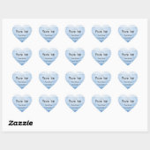 Blue Tone on Tone Striped Wedding Thank You Hart Sticker (Vel)