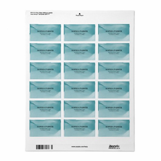 Blue Tones Alcohol Ink Etiket (Full Sheet)