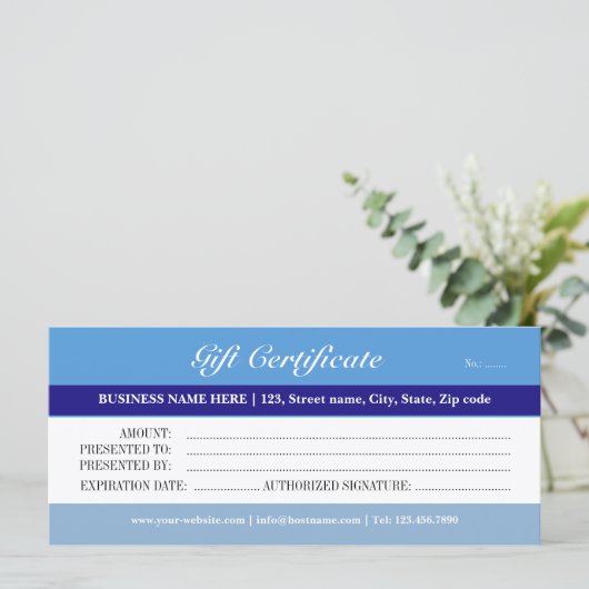 Blue Tones Cadeaubon (Staand voorkant)