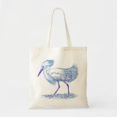 Blue Tones Egret Bird Tote Bag (Voorkant)