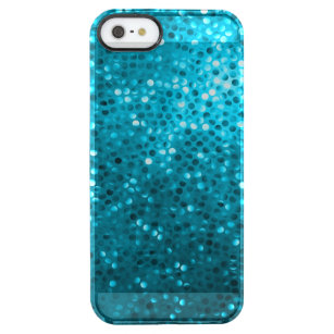 Blue Tones Faux Glitter & Sparkless Doorzichtig iPhone SE/5/5s Hoesje