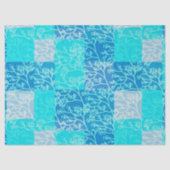 Blue Tones Foliage Plaids Design Tissuepapier (Voorkant)