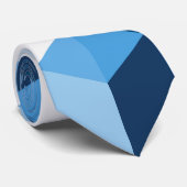 Blue Tones Geometric Shaptern Pattern Stropdas (Opgerold)