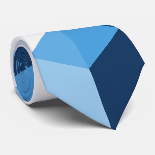 Blue Tones Geometric Shaptern Pattern Stropdas (Opgerold)