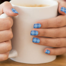 Blue Tones Patroon Minx Nail Art Decals