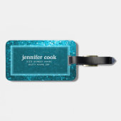 Blue Tones Retro Glitter en Sparkles 2 Bagagelabel (Achterkant horizontaal)
