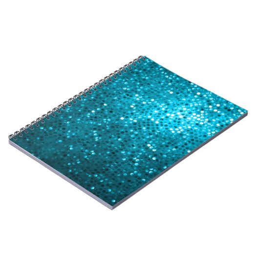 Blue Tones Retro Glitter en Sparkles 2 Notitieboek (Linkerzijde)