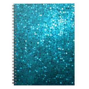 Blue Tones Retro Glitter en Sparkles 2 Notitieboek