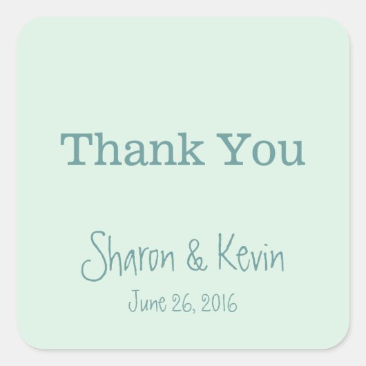 Blue Tones Wedding Bedankt Vierkante Sticker (Voorkant)