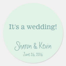 Blue Tones Wedding Ronde Sticker