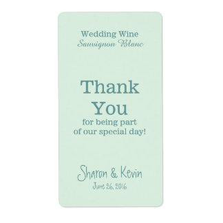 Blue Tones Wedding Wine Dank je Etiket