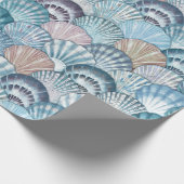 Blue Tones Zee Shell Pattern Cadeaupapier (Hoek)