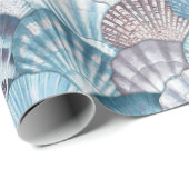 Blue Tones Zee Shell Pattern Cadeaupapier (Rol Hoek)