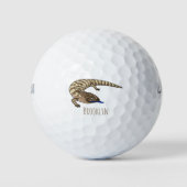Blue tongue lizard reptile cartoon golfballen (Voorkant)