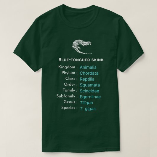 Blue Tongued Tegu gift reptile lovers Skink T-shirt (Design voorkant)