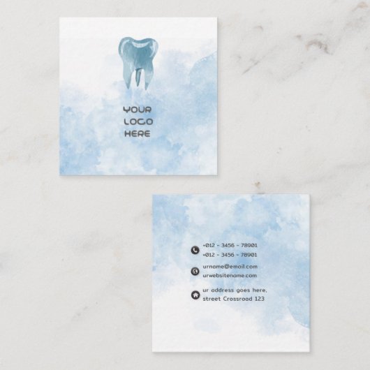 Blue Tooth Dentist Visitekaartje (Voorkant / Achterkant)