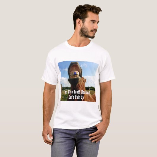 Blue Tooth Enabled Horse T-shirt (Voorkant volledig)