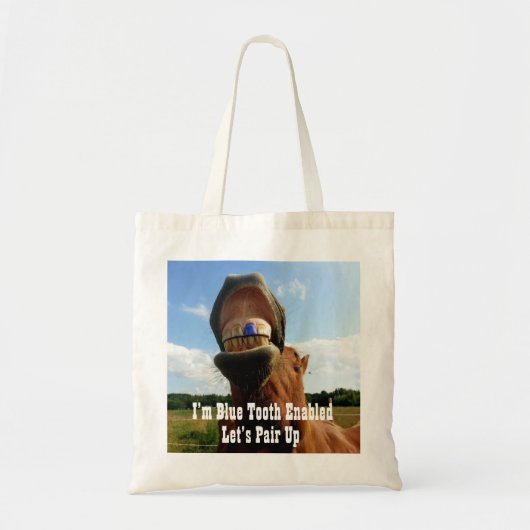 Blue Tooth Enabled Horse Tote Bag (Voorkant)