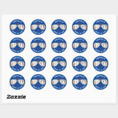 Blue Top One Fighter Pilot Theme Eerste Verjaardag Ronde Sticker (Vel)