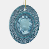 Blue Topaz en Cut Glass Keramisch Ornament (Rechts)