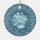 Blue Topaz en Cut Glass Keramisch Ornament (Voorkant)