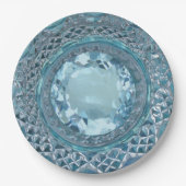 Blue Topaz en Cut Glass Papieren Bordje (Voorkant)
