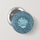 Blue Topaz en Cut Glass Ronde Button 5,7 Cm (Voorkant /achterkant)