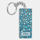 Blue Topaz en Silver Geïnspireerde Sleutelhanger ( (Voorkant Links)