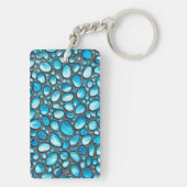 Blue Topaz en Silver Geïnspireerde Sleutelhanger ( (achterkant)