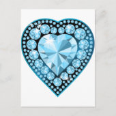 Blue Topaz Gem Heart Briefkaart (Voorkant)