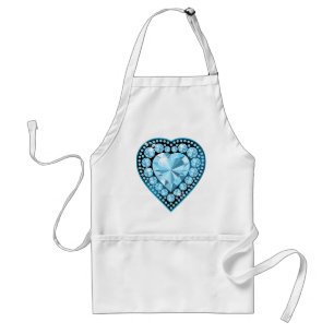 Blue Topaz Gem Heart Standaard Schort