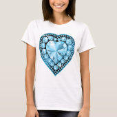 Blue Topaz Gem Heart T-shirt (Voorkant)