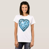 Blue Topaz Gem Heart T-shirt (Voorkant volledig)