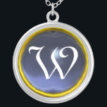 Blue Topaz Gem Monogram Zilver Vergulden Ketting<br><div class="desc">Elegant en uniek ontwerp met edelsteen. Zeer nauwkeurige modellering en rendering van verpleegkundigen in 3D Studio Max door Bulgan Lumini.Part uit de serie Hyper Talismans.</div>