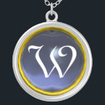 Blue Topaz Gem Monogram Zilver Vergulden Ketting<br><div class="desc">Elegant en uniek ontwerp met edelsteen. Zeer nauwkeurige modellering en rendering van verpleegkundigen in 3D Studio Max door Bulgan Lumini.Part uit de serie Hyper Talismans.</div>