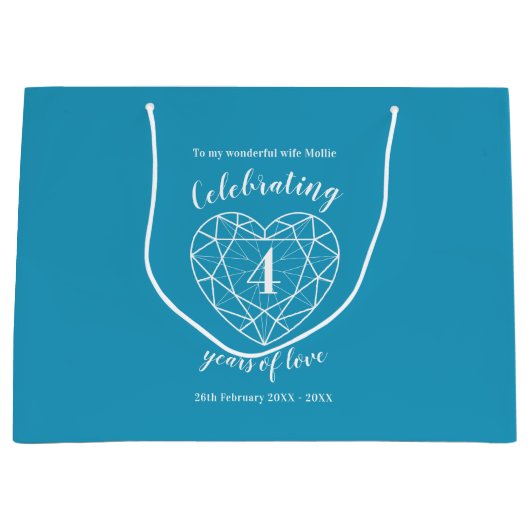 Blue topaz Jubileum 4 jaar gepersonaliseerd Groot Cadeauzakje (Voorkant)