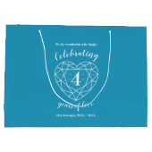 Blue topaz Jubileum 4 jaar gepersonaliseerd Groot Cadeauzakje (Achterkant)