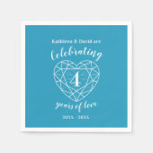 Blue topaz jubileum 4 jaar liefdesservetten servet (Voorkant)