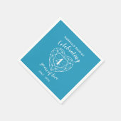 Blue topaz jubileum 4 jaar liefdesservetten servet (Hoek)