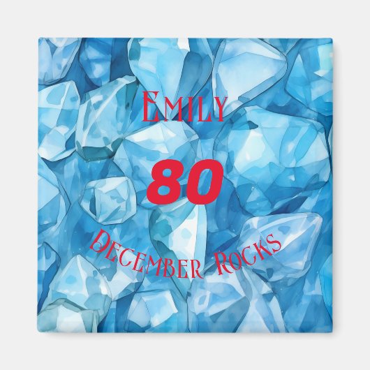 Blue Topaz-thema december Verjaardag Jubileum Magneet (Voorkant)