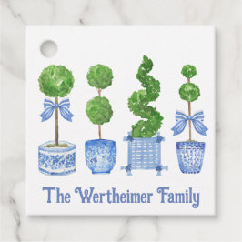 Blue Topiary Chinoserie Favor Tag Bedankjes Labels
