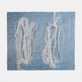 Blue torn denim jeans texture background. Stylish, Fleece Deken (Voorkant (Horizontaal))