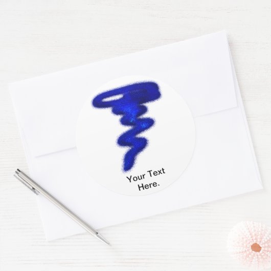 Blue Tornado Ronde Sticker (Envelop)