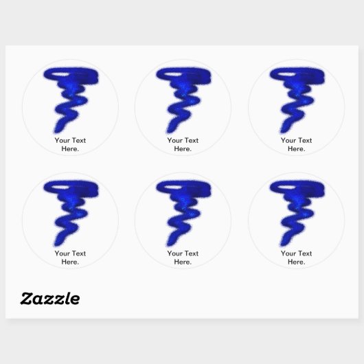 Blue Tornado Ronde Sticker (Vel)