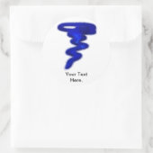 Blue Tornado Ronde Sticker (Tas)